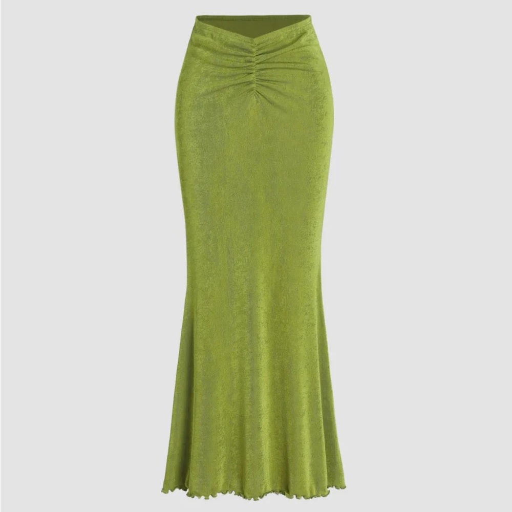 Cider XL Lettuce Hem Maxi Skirt